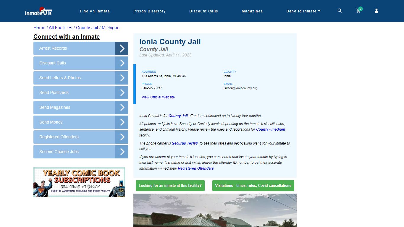Ionia County Jail - Inmate Locator - Ionia, MI