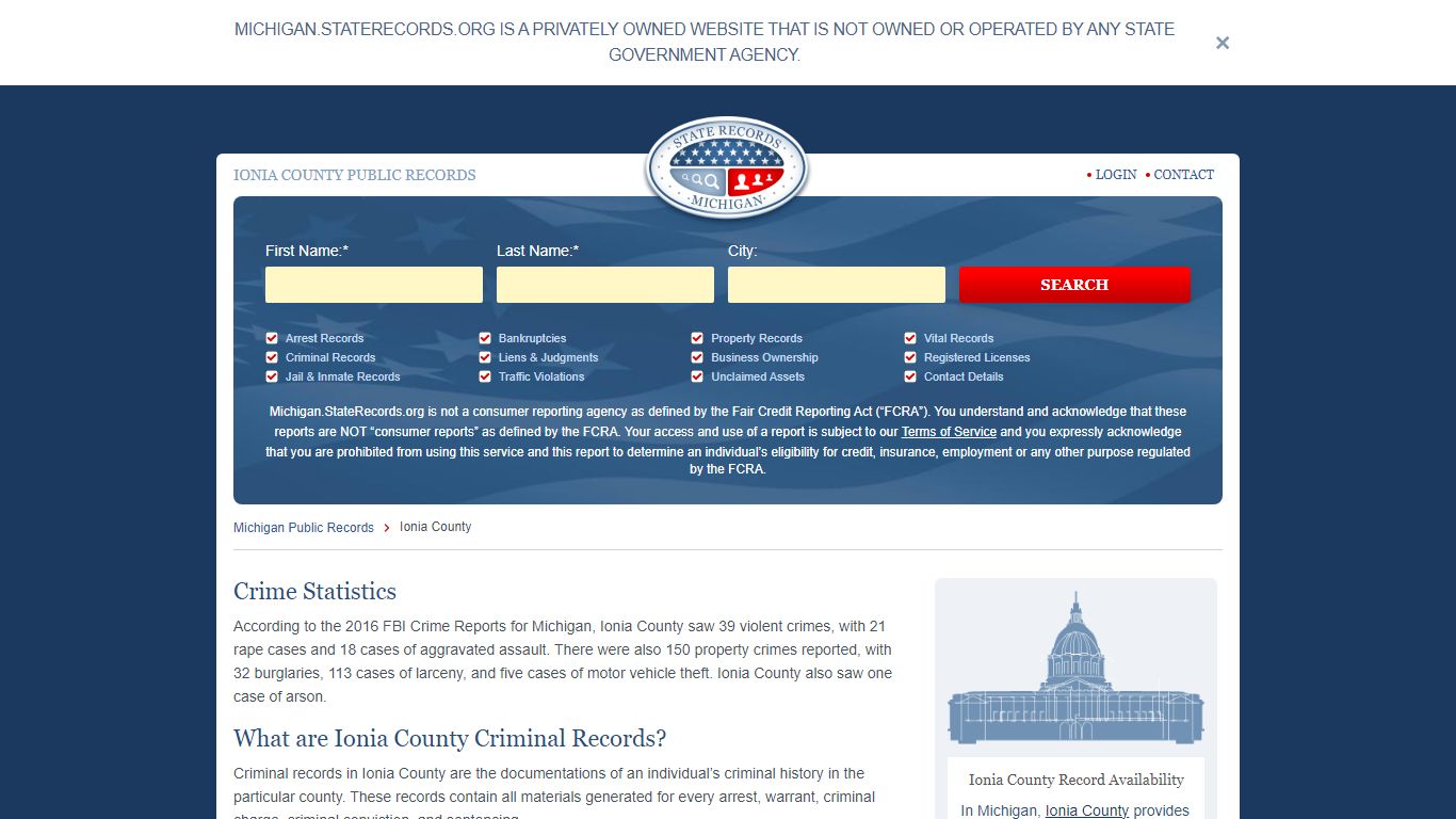 Ionia County Arrest, Court, and Public Records | StateRecords.org