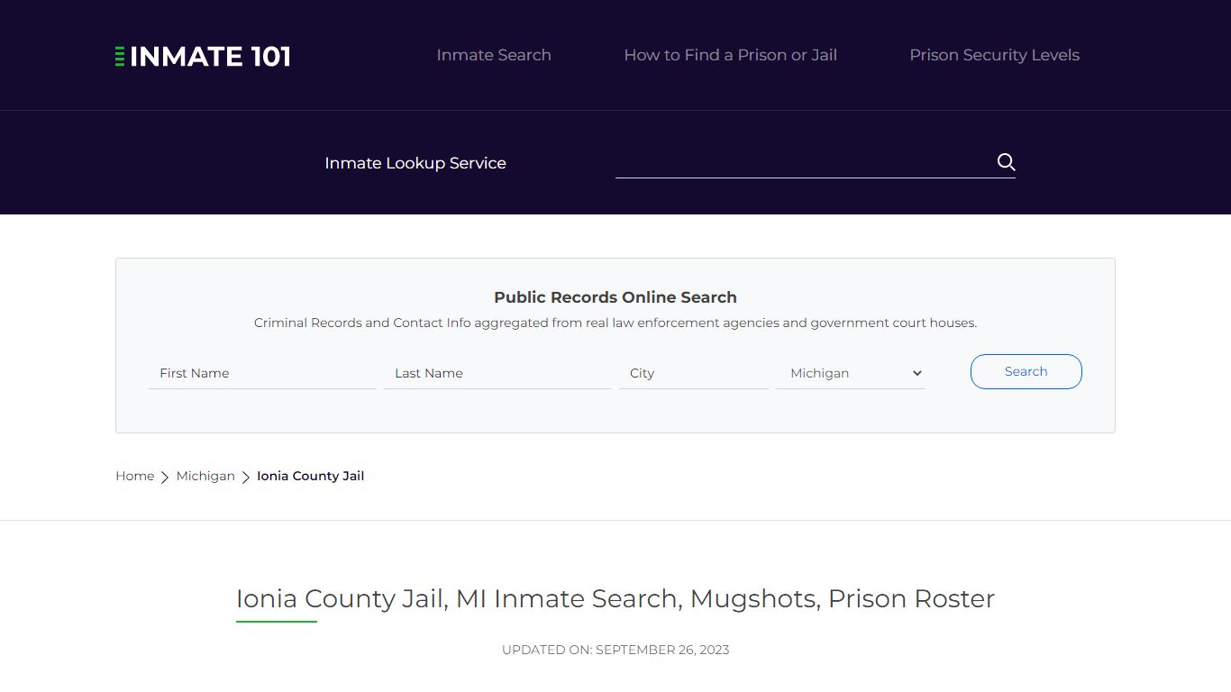Ionia County Jail, MI Inmate Search, Mugshots, Prison Roster